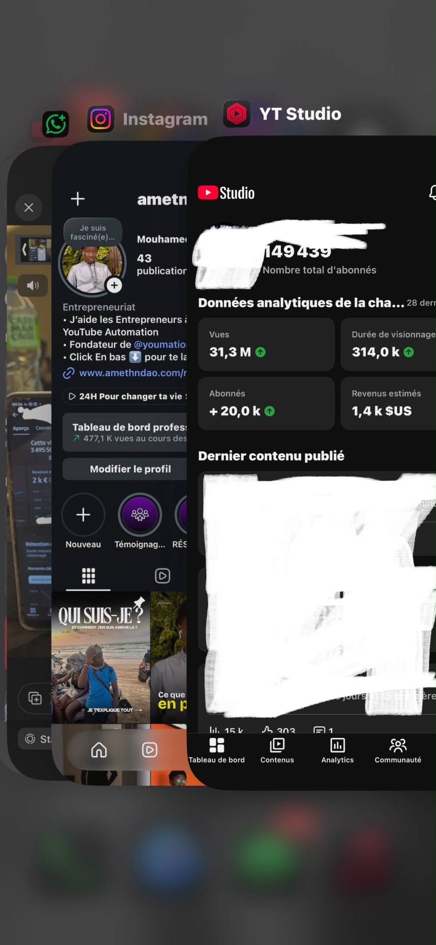 31,3 M de vues, +20 k abonnés en 28 jours